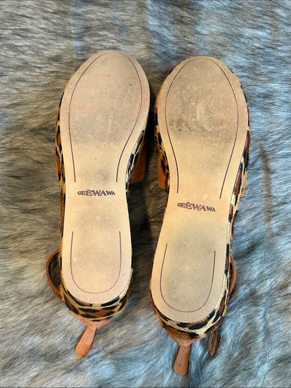 Anthropologie x Gee Wawa Daisy Platform Sandals Leopard 7.5